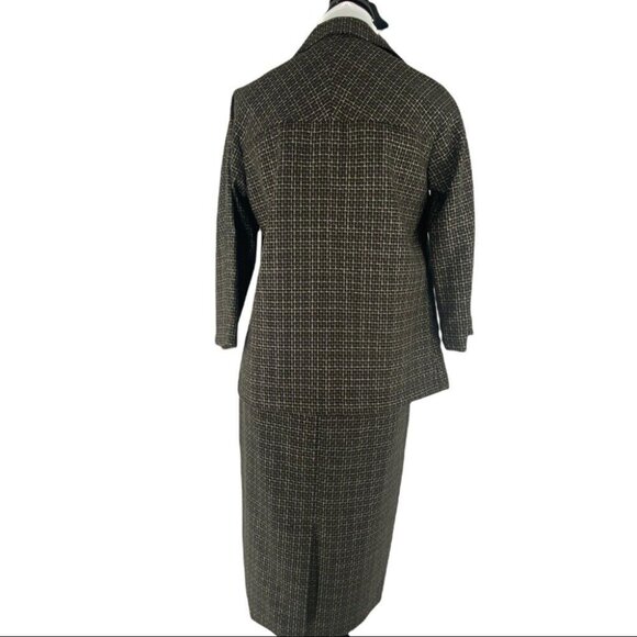 Yansi Fugel‎ Women's NWT Black Tattersall Designer Blazer Skirt Suit S-C38/2-W28 - Picture 7 of 10